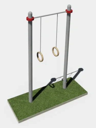 Уличный тренажер турник классический с кольцами