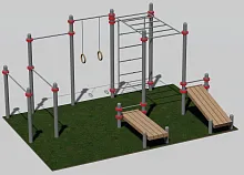 Рукоход, шведская стенка, турник классический, турник с кольцами, брусья и скамьи для пресса