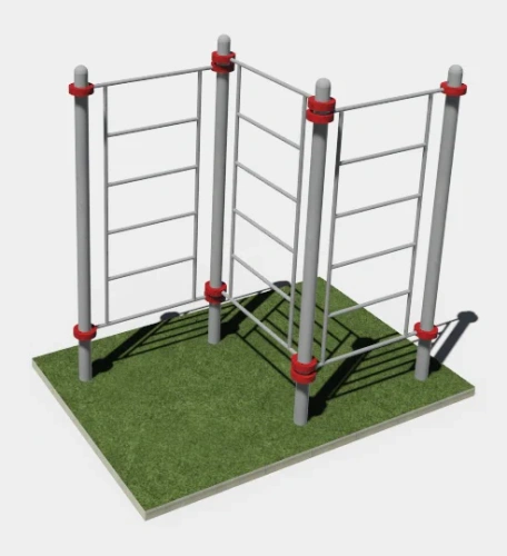 Уличная шведская стенка тройная 